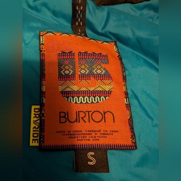 Burton Snow Jacket, Women's Small, w/ Hood and Vents, Multicolored Pattern - Picture 2 of 9